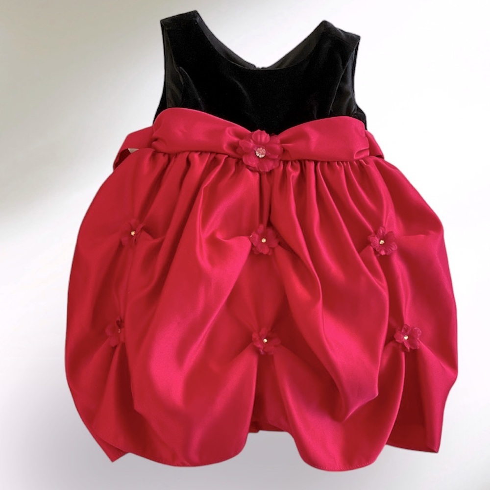 Beautiful Baby Girl American Princess Red & Black Dress  24 Months
